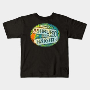 60s 70s Retro Flower Power - Haight Ashbury Street Signs 1 Kids T-Shirt